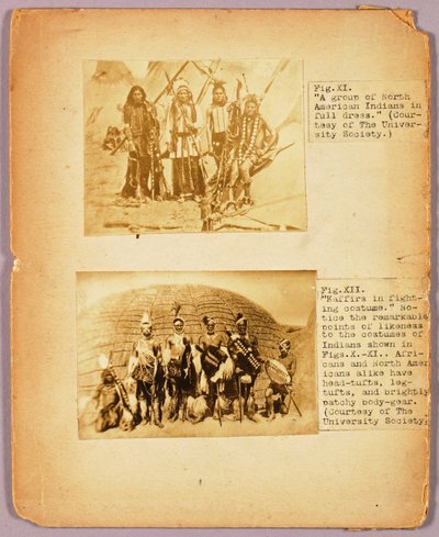 Fig. XI "Eine Gruppe nordamerikanischer Indianer in voller Tracht", Studienmappe für das Buch Tarnung im Tierreich door Abbott Handerson Thayer