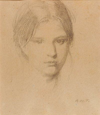 Portret van de dochter van de kunstenaar, Mary door Abbott Handerson Thayer