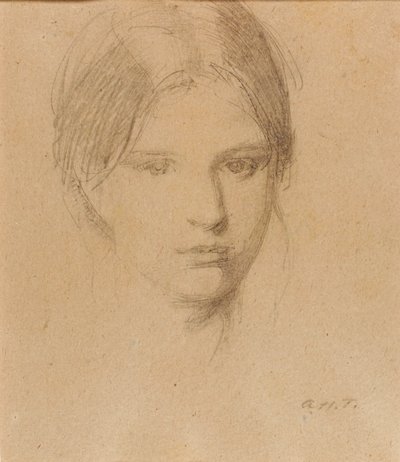 Portret van de dochter van de kunstenaar, Mary door Abbott Handerson Thayer