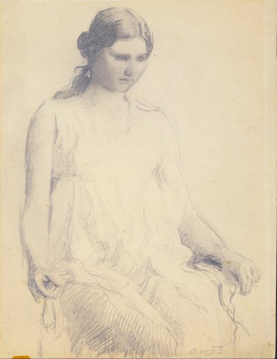 Studie van een jonge vrouw door Abbott Handerson Thayer