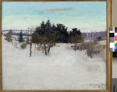 Winterlandschap door Abbott Handerson Thayer
