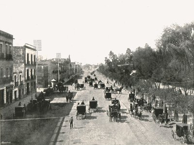 Avenida Juarez, Mexico-Stad, Mexico, 1895 door Abel Briquet