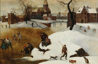 Winterlandschap met Schaatsers door Abel Grimmer