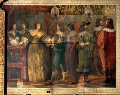 Scène uit het leven van Charles de Valois (1573-1650), hertog van Angoulême - Feestscène ter gelegenheid van het huwelijk van Charles de Valois met zijn tweede vrouw in 1644 door Abraham (after) Bosse