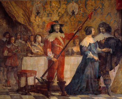 Scène uit het leven van Charles de Valois, hertog van Angoulême (1573-1650) door Abraham (after) Bosse