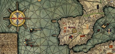 Detail van de Catalaanse Atlas, kopie van het origineel gemaakt in 1375 door Abraham (after) Cresques