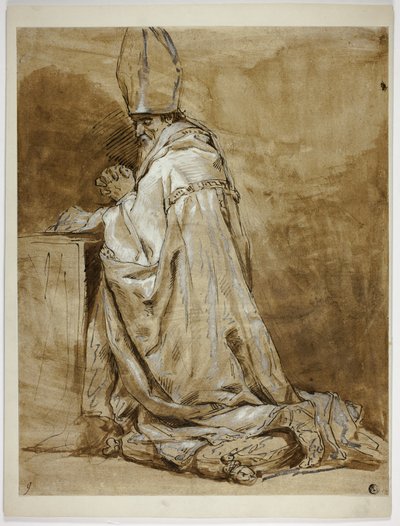 Bisschop Knielend in Gebed door Abraham Bloemaert