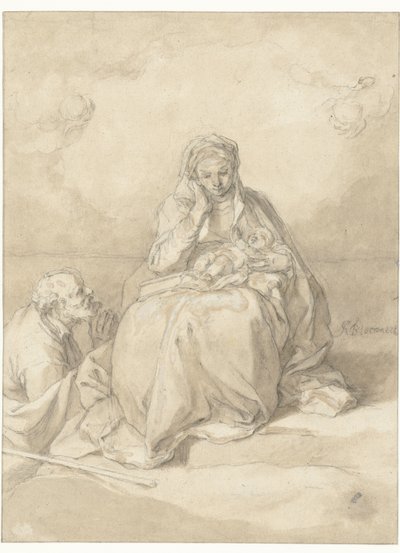 De heilige Familie door Abraham Bloemaert
