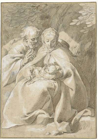 De heilige Familie door Abraham Bloemaert