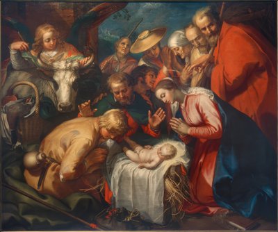 De aanbidding van de herders door Abraham Bloemaert