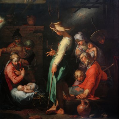 De aanbidding van de herders door Abraham Bloemaert
