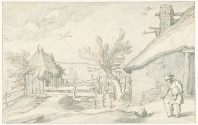 Erf met boerderij en schuur door Abraham Bloemaert