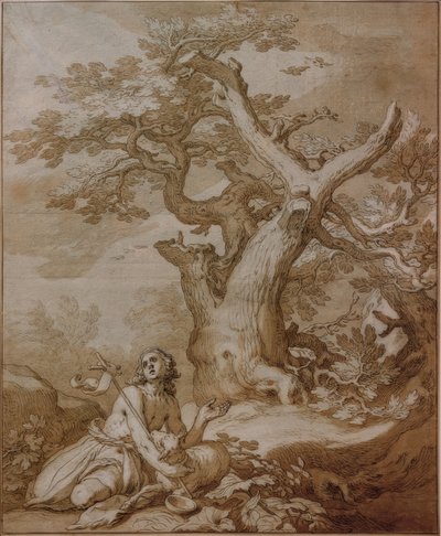 Johannes de Doper in de wildernis door Abraham Bloemaert