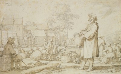 Marktscène door Abraham Bloemaert