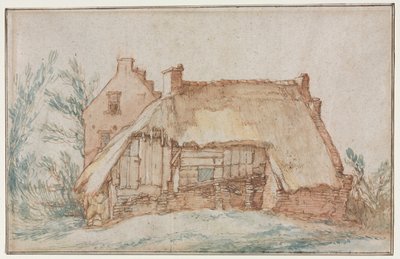 Boerenhuisje (recto) door Abraham Bloemaert