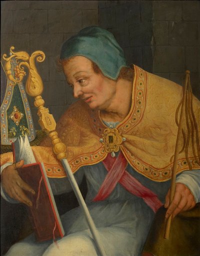 Sint Ambrosius, aartsbisschop van Milaan door Abraham Bloemaert