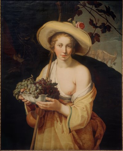 Herderin met Druiven door Abraham Bloemaert