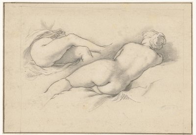 Studies van een liggend vrouwelijk naakt door Abraham Bloemaert