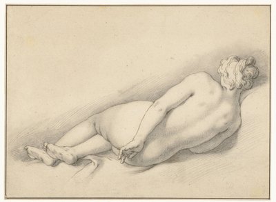 Studie van een liggende vrouwelijke naakt door Abraham Bloemaert