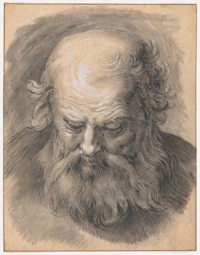 Studie van het hoofd van een bebaarde man door Abraham Bloemaert