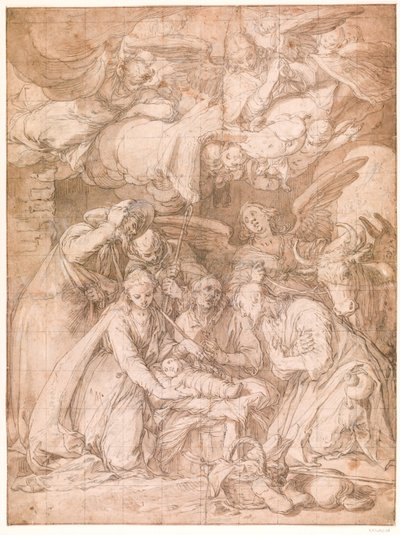 De Aanbidding van de Herders door Abraham Bloemaert