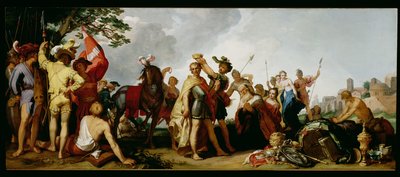 De kroning van Alexander de Grote (356-323 v.Chr.) door Abraham Bloemaert