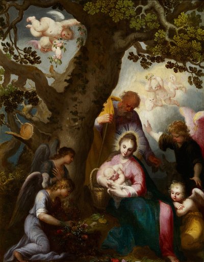 De vlucht naar Egypte door Abraham Bloemaert