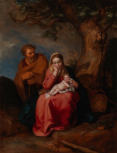 De rest op de vlucht naar Egypte door Abraham Bloemaert