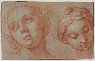 Twee Vrouwelijke Hoofden door Abraham Bloemaert