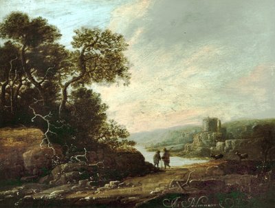 Landschap met Kasteelruïnes door Abraham Blommaert