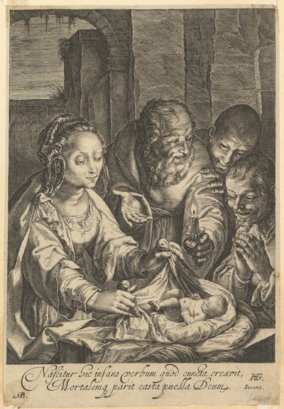 De Aanbidding der Herders door Abraham Blooteling