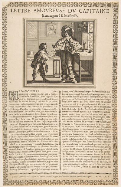 Liefdesbrief van de kapitein, ca. 1636 door Abraham Bosse