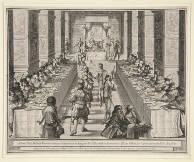 Schikking van het feestmaal door Abraham Bosse