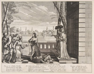 Het voeden van de hongerigen door Abraham Bosse