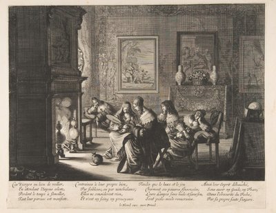 Dwaze Maagden Slapend, ca. 1635 door Abraham Bosse