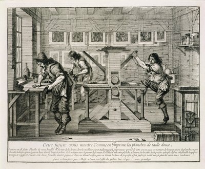 Franse drukpers, 1642 door Abraham Bosse