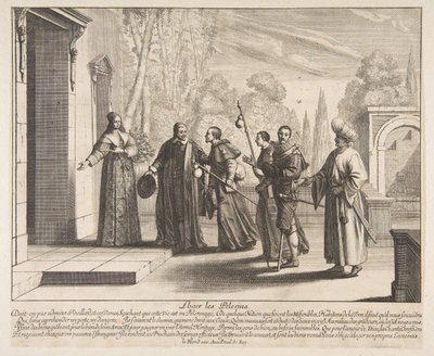 Logerende pelgrims, mogelijk 1635 door Abraham Bosse