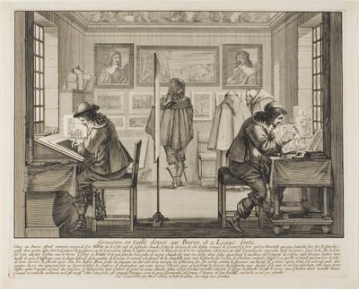 De graveur en de etser door Abraham Bosse