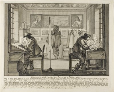 De Graveur en de Ets, 1642 door Abraham Bosse