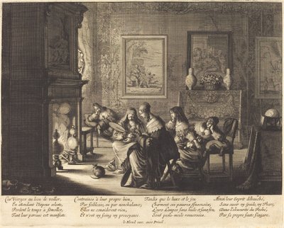 De Dwaze Maagden Slapend door Abraham Bosse