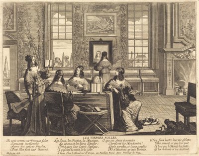 De Dwaze Maagden die Tijd Verspillen door Abraham Bosse