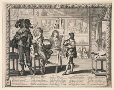 De schilder in zijn atelier, uit de serie Kunstenaars in hun ateliers door Abraham Bosse