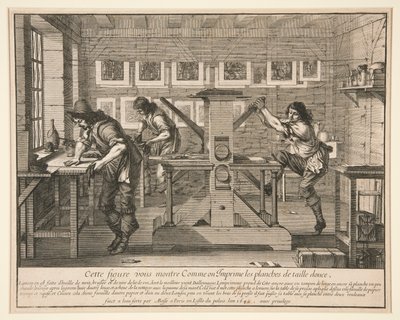 De drukkers in hun werkplaats, uit de serie Kunstenaars in hun studio