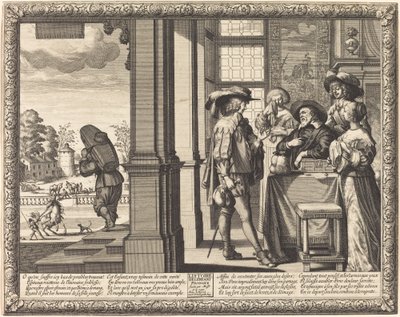 De verloren zoon neemt afscheid van zijn vader door Abraham Bosse