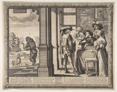 De verloren zoon verlaat het huis, ca. 1636 door Abraham Bosse