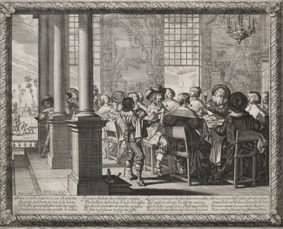 De verloren zoon: Het feest ter ere van de terugkeer van de verloren zoon door Abraham Bosse
