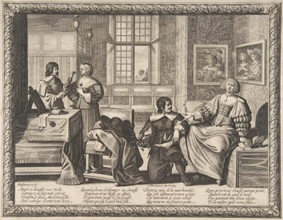 De schoenmaker, 1632-33 door Abraham Bosse