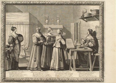 De bruiloft op het platteland: de huwelijksgeschenken door Abraham Bosse