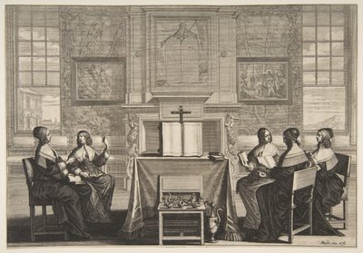 De Wijze Maagden in Gesprek door Abraham Bosse
