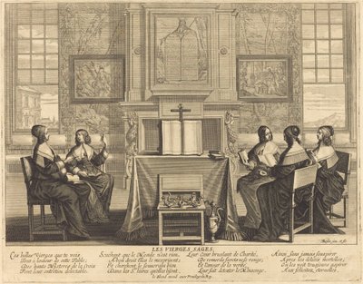 De Wijze Maagden in Gebed door Abraham Bosse